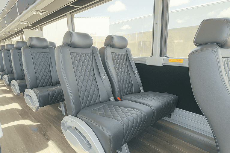 interior of Kent Shuttle Bus Rentals charter bus